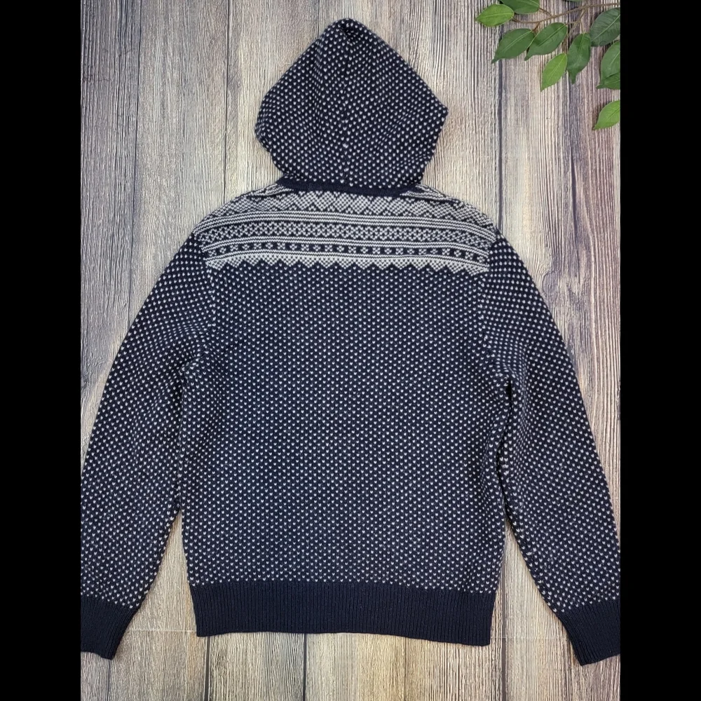 J. Crew Men's Fair Isle Wool Blend Pullover Hoodie